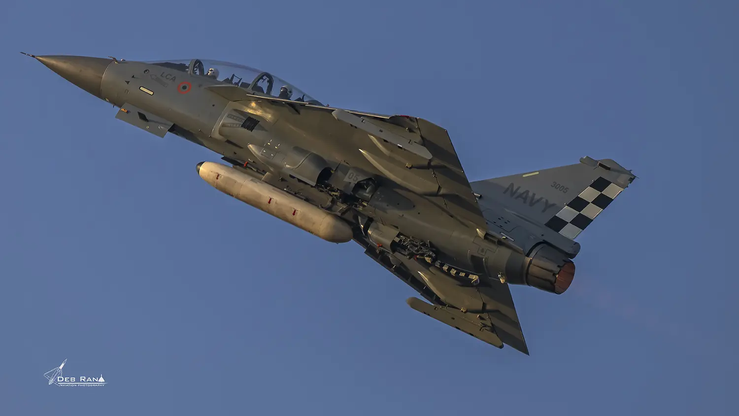 Tactical fighter aircraft in flight